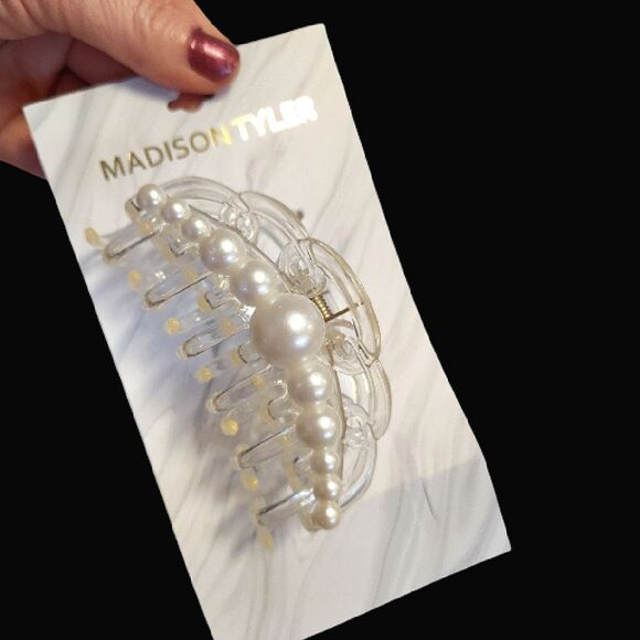 Embellished Pearl Denim Headbands And Clip Hair Accessories Bundle OF 3 NWT - Picture 6 of 14